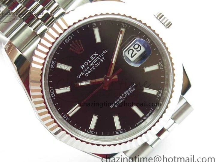 1229 DateJust 41MM 126334 904L SS VRF 1:1 Best Edition Black Dial Stick Markers on SS Jubilee Bracelet A Trendy 2901